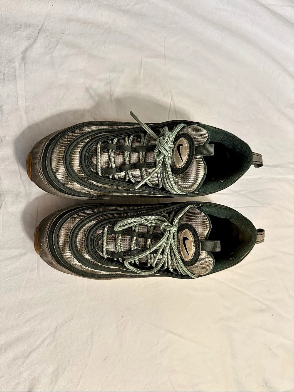 Custom Nike Air Max 97 Sneakers Green Gray US 10